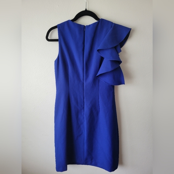 Julia Jordan Blue Cocktail Formal Sleeveless Sheath Ruffle Dress. Size 4. - Picture 5 of 7